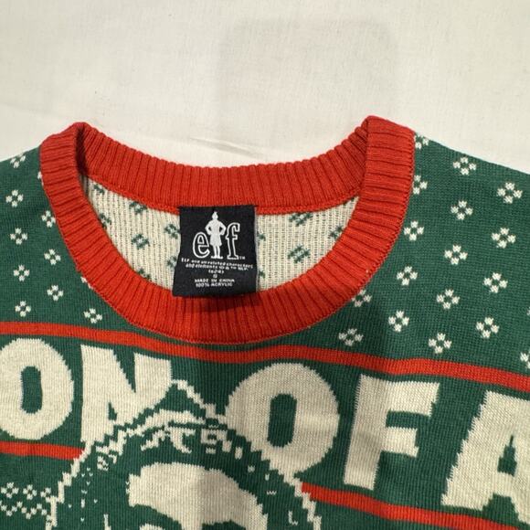 Elf Son of a Nutcracker Men's Small Sweater Will Ferrell Ugly Christmas Sweater - Picture 2 of 7